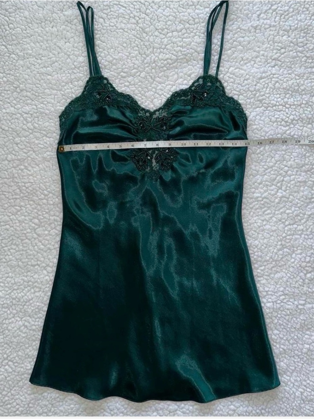 Gold Label Victoria’s Secret vintage VTG emerald forest green dress - Picture 3 of 7
